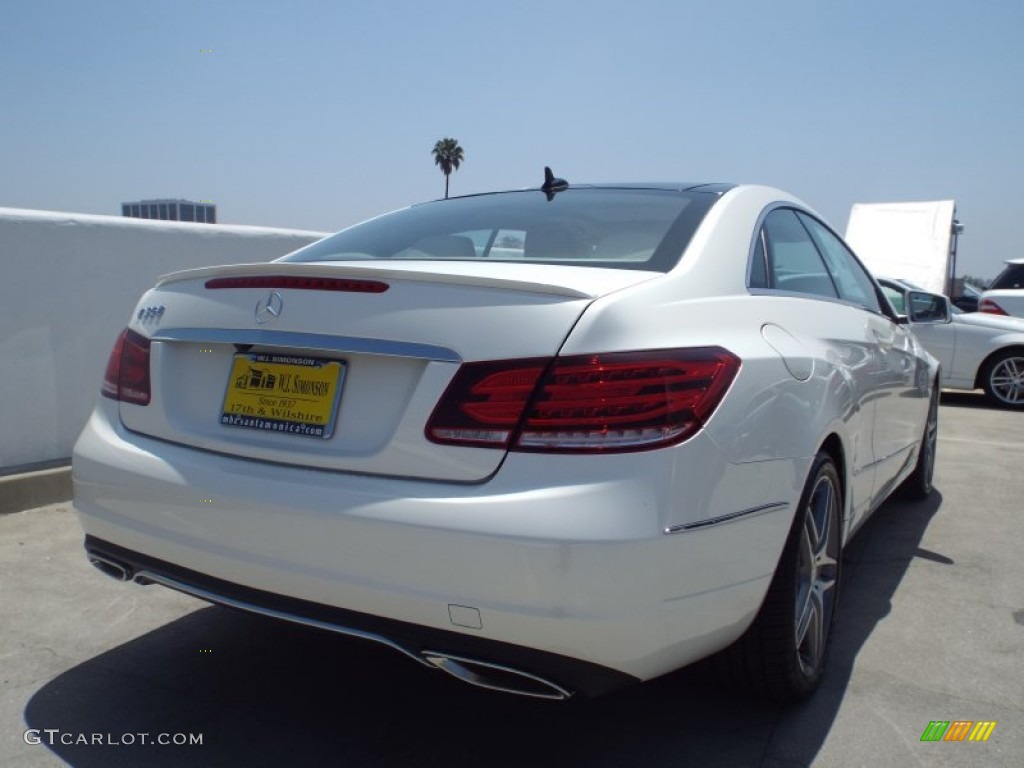 2014 E 350 Coupe - Diamond White Metallic / Silk Beige/Espresso Brown photo #4