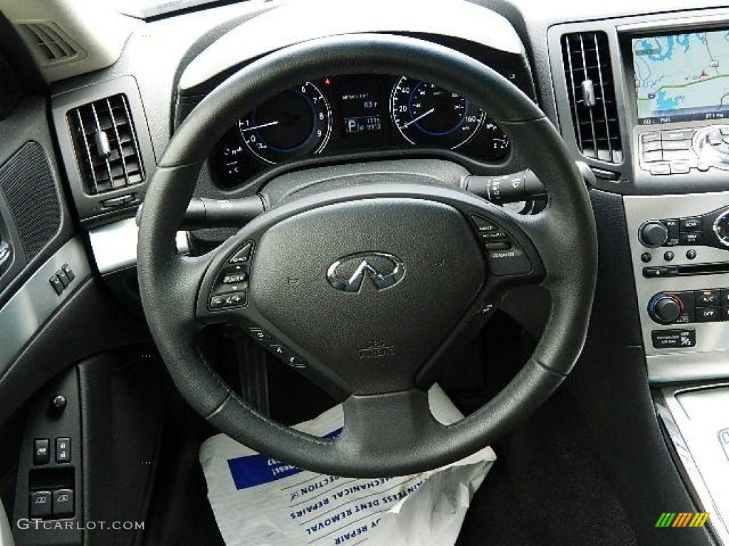 2014 Infiniti Q60 Coupe AWD Graphite Steering Wheel Photo #95057082