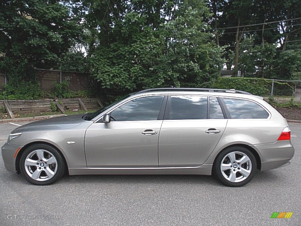 2008 5 Series 535xi Sports Wagon - Platinum Bronze Metallic / Cream Beige Dakota Leather photo #2