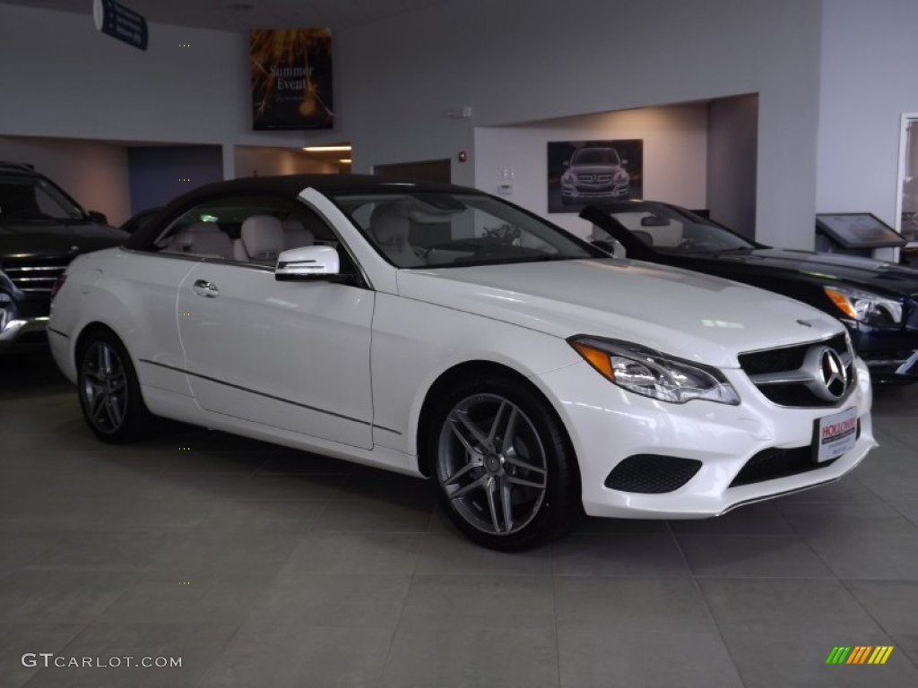 2014 E 350 Cabriolet - Diamond White Metallic / Silk Beige/Espresso Brown photo #4