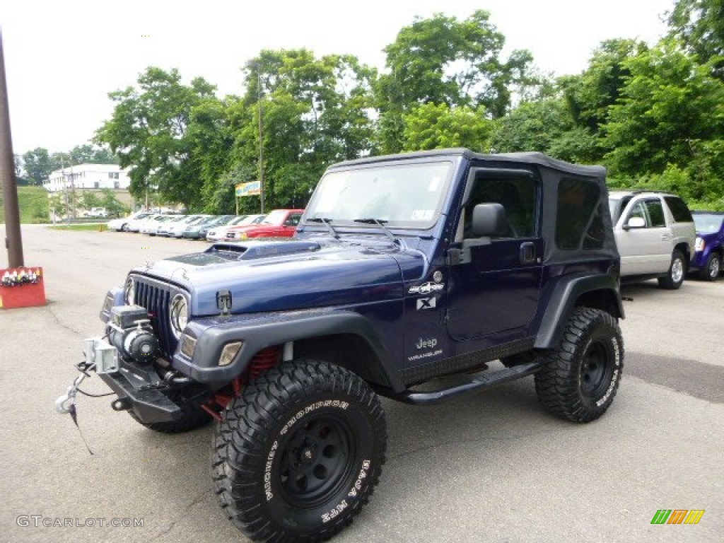 2003 Wrangler X 4x4 - Intense Blue Pearl / Dark Slate Gray photo #1