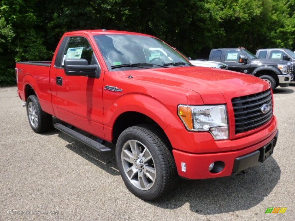 2014 F150 STX Regular Cab 4x4 - Race Red / Black photo #2