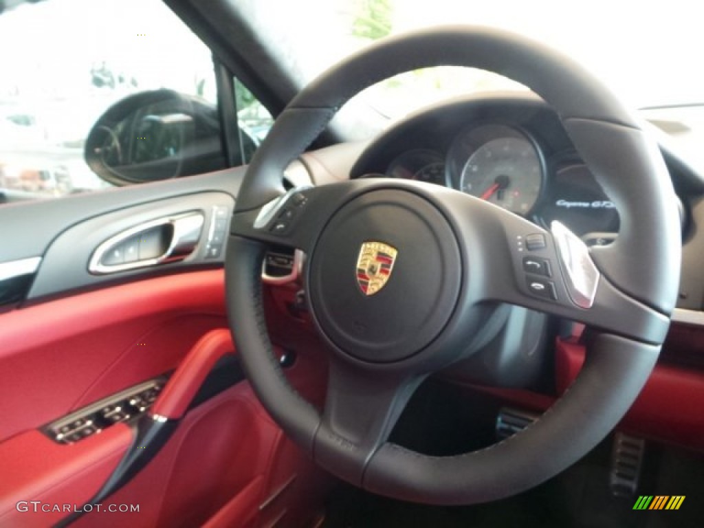 2014 Porsche Cayenne GTS Black/Carrera Red Steering Wheel Photo #95070388