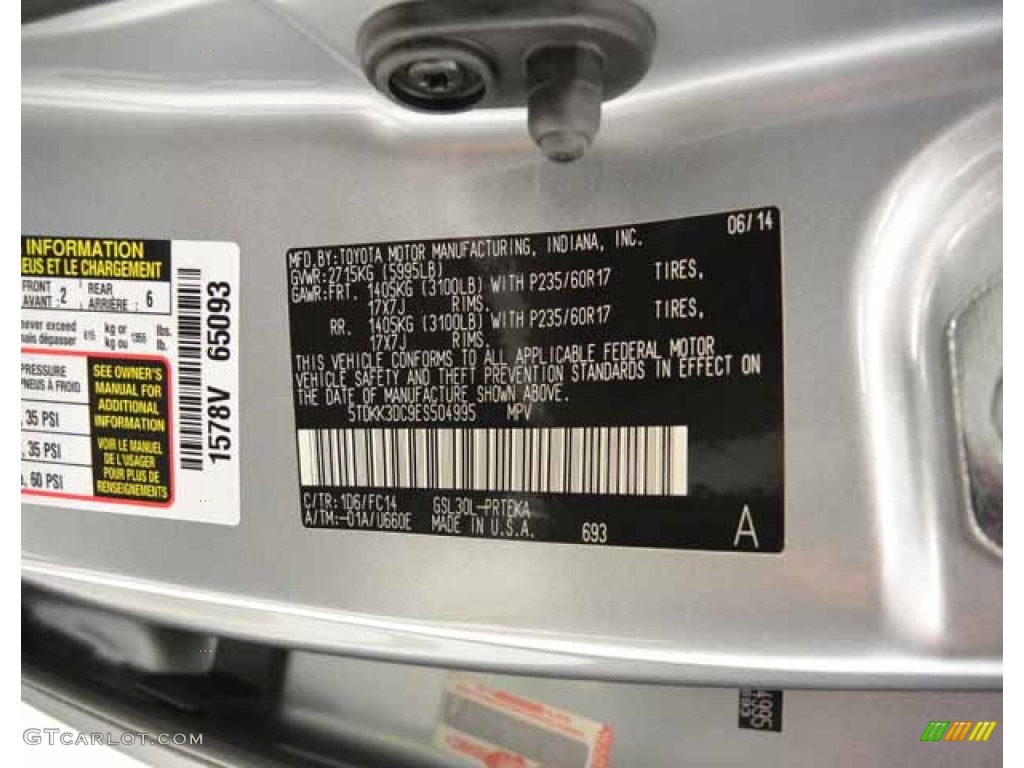 2014 Sienna LE - Silver Sky Metallic / Light Gray photo #34