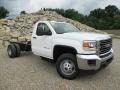 Front 3/4 View of 2015 Sierra 3500HD Work Truck Regular Cab 4x4 Dual Rear Wheel Chassis