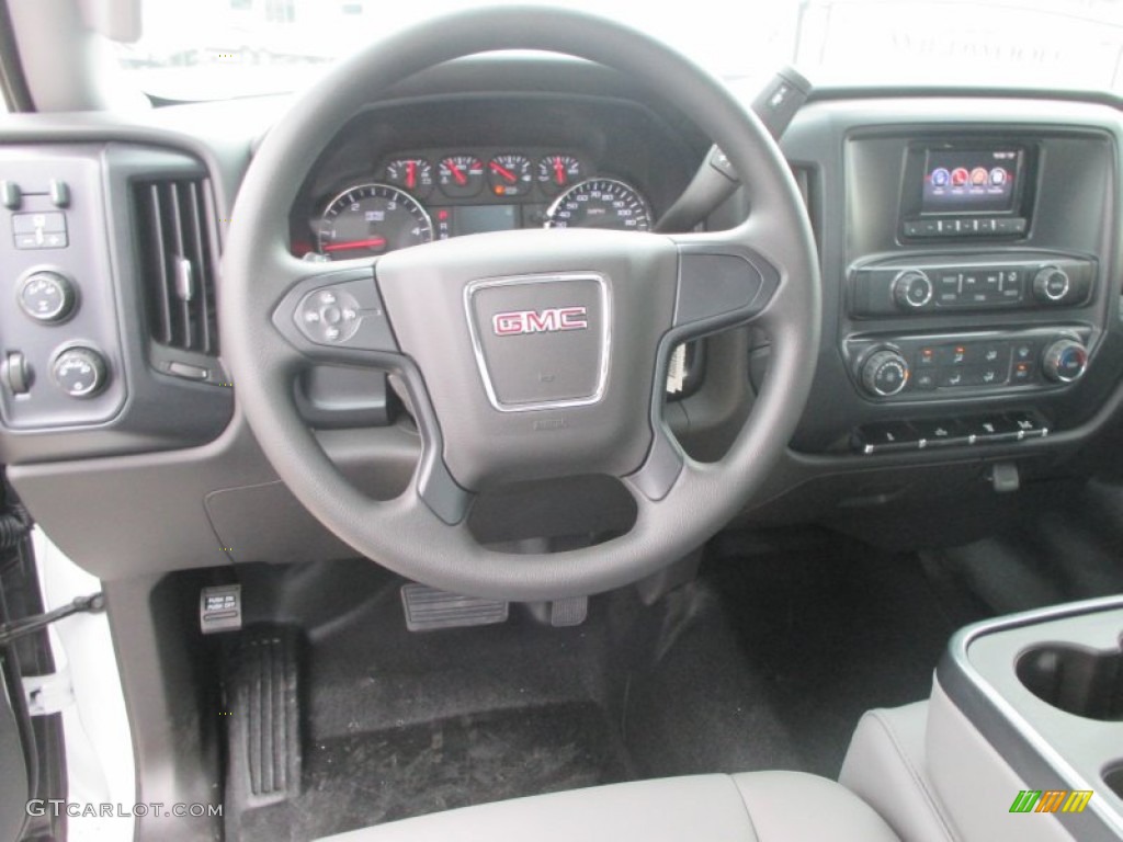 2015 GMC Sierra 3500HD Work Truck Regular Cab 4x4 Dual Rear Wheel Chassis Jet Black/Dark Ash Dashboard Photo #95077566