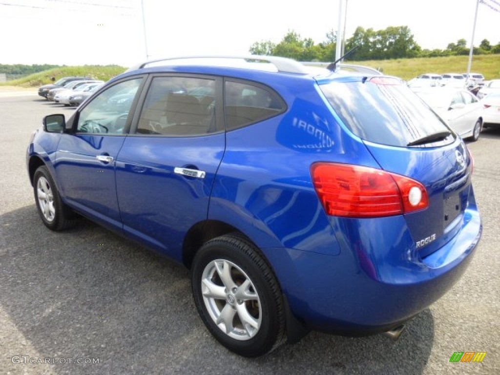 2010 Rogue SL AWD - Indigo Blue / Gray photo #5