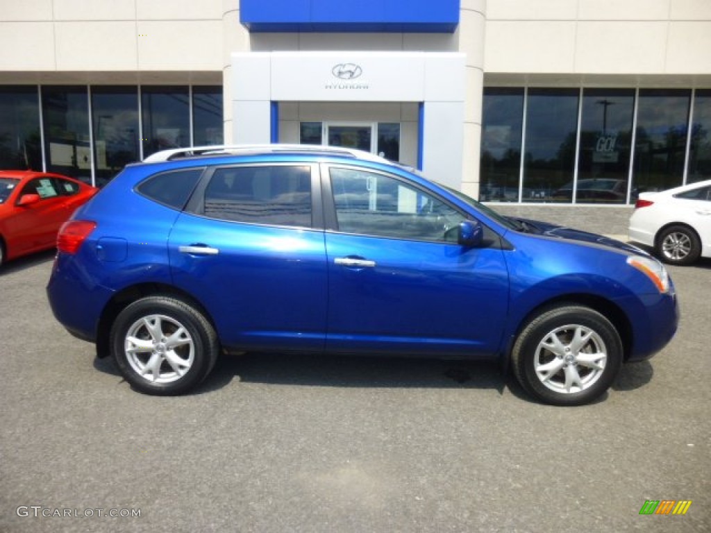 2010 Rogue SL AWD - Indigo Blue / Gray photo #8