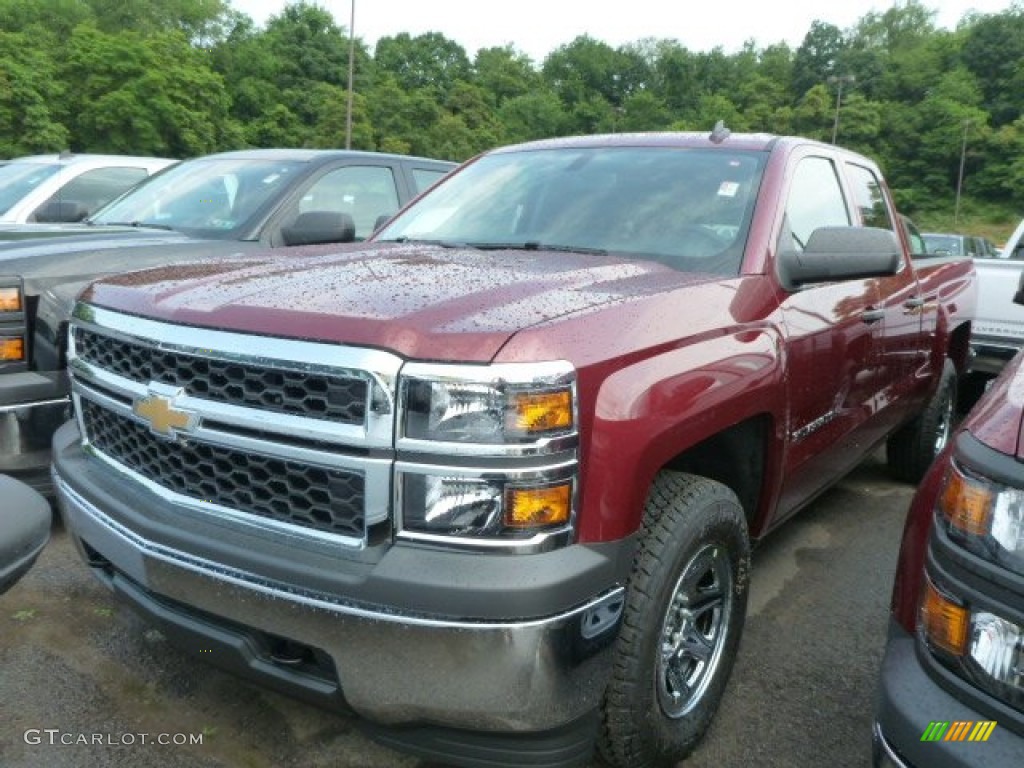 2014 Silverado 1500 WT Double Cab 4x4 - Deep Ruby Metallic / Jet Black/Dark Ash photo #1