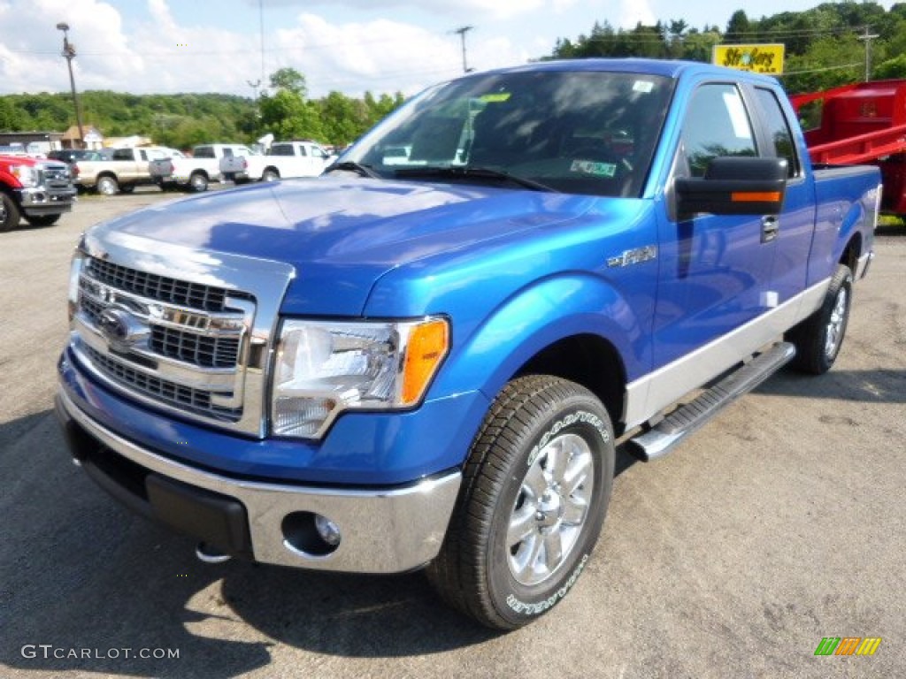 2014 F150 XLT SuperCab 4x4 - Blue Flame / Steel Grey photo #4