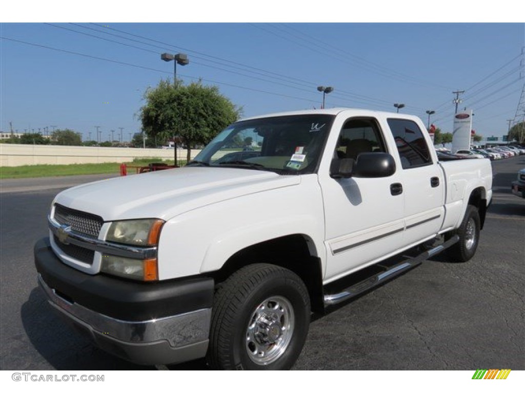 2004 Silverado 2500HD LT Crew Cab 4x4 - Summit White / Tan photo #3