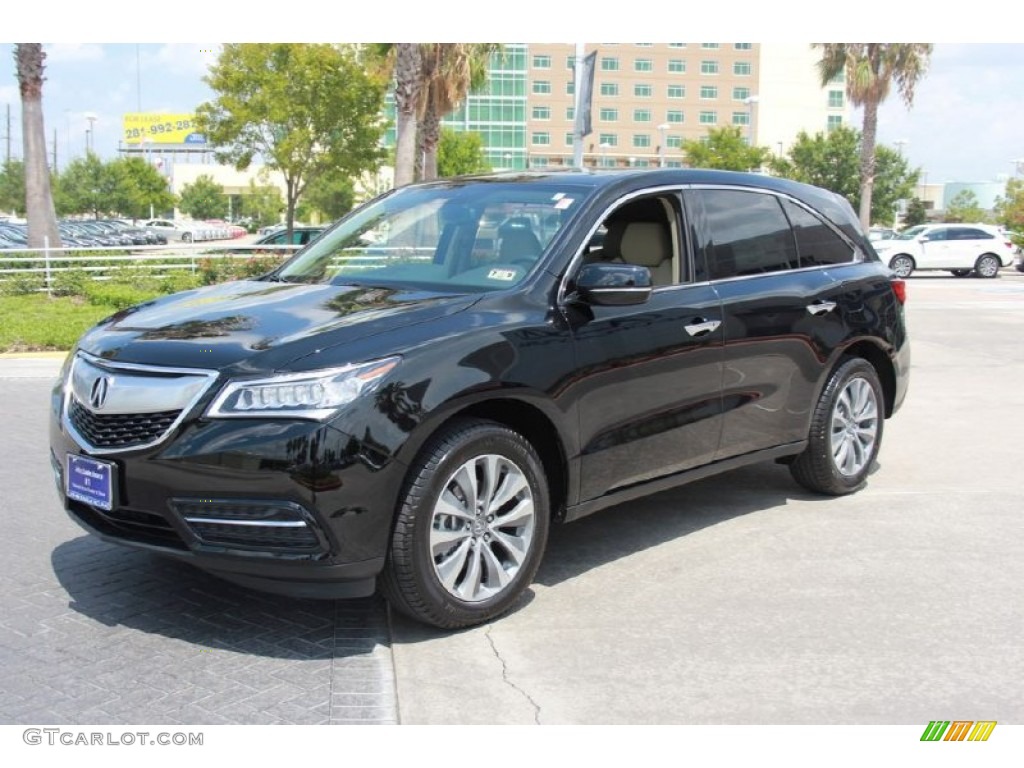 2015 MDX Technology - Crystal Black Pearl / Parchment photo #3