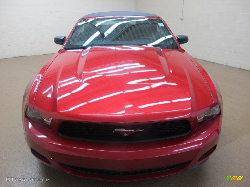 2010 Mustang V6 Premium Convertible - Red Candy Metallic / Saddle photo #2