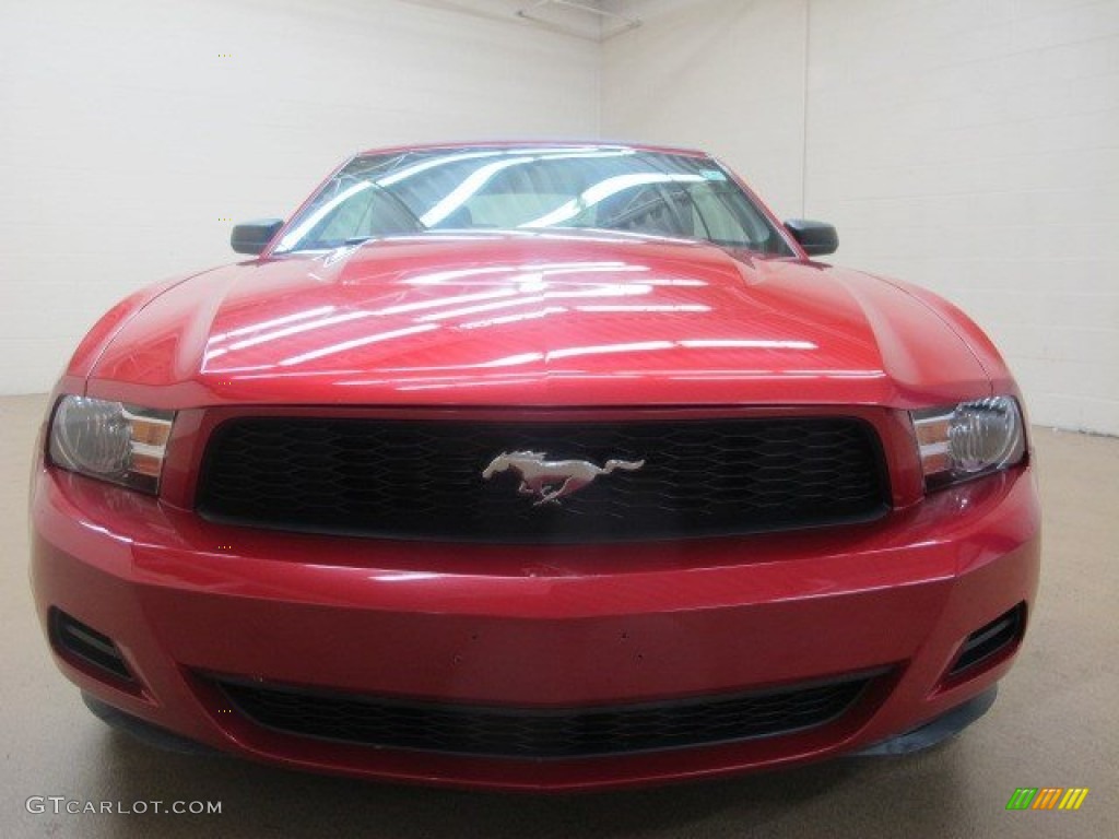 2010 Mustang V6 Premium Convertible - Red Candy Metallic / Saddle photo #3