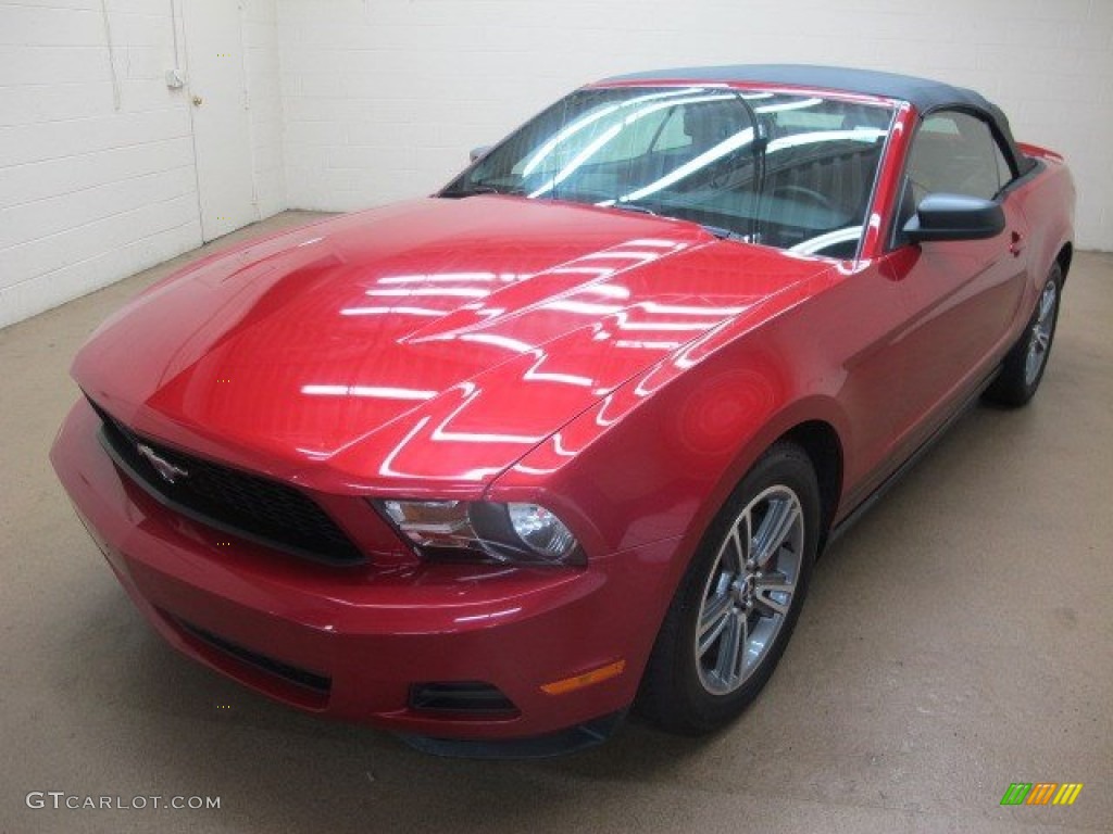 2010 Mustang V6 Premium Convertible - Red Candy Metallic / Saddle photo #4