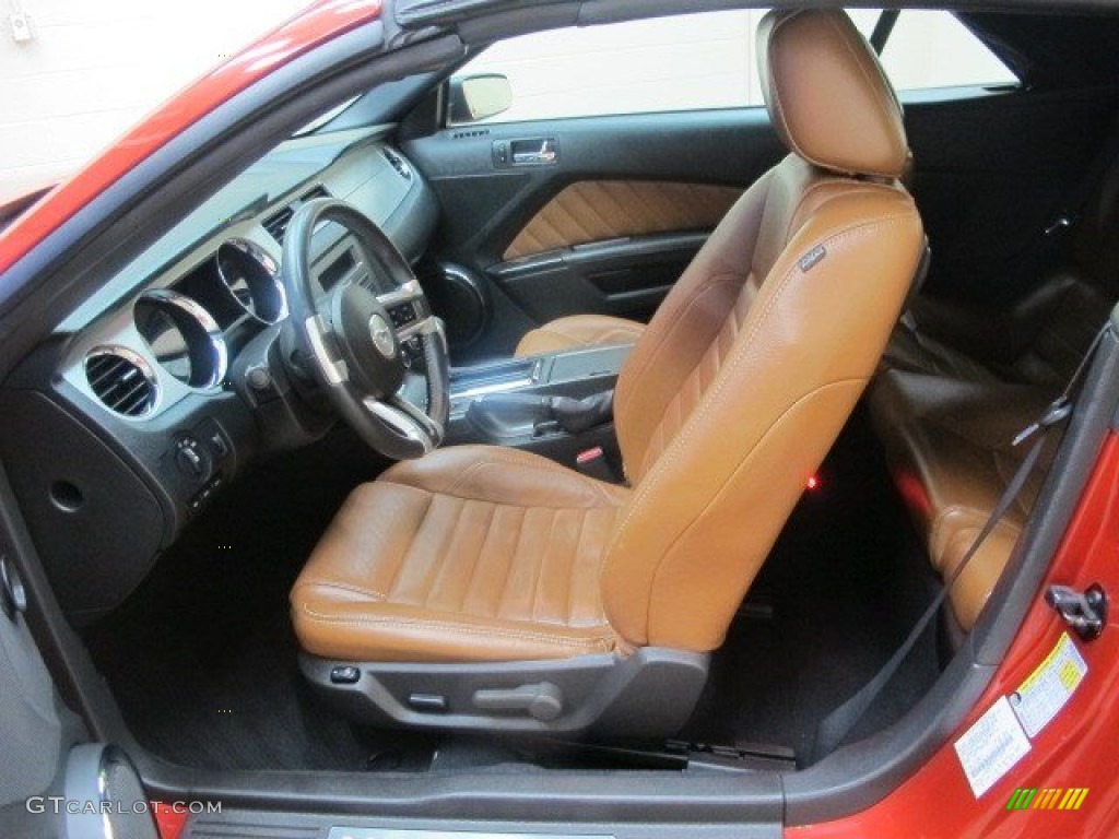 2010 Mustang V6 Premium Convertible - Red Candy Metallic / Saddle photo #17