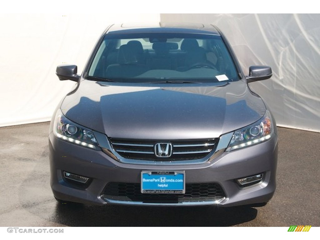 2014 Accord EX-L V6 Sedan - Modern Steel Metallic / Black photo #2