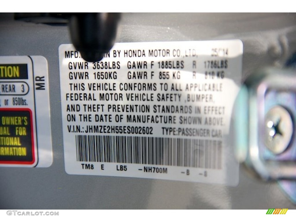 2014 Insight Color Code NH700M for Alabaster Silver Metallic Photo #95107490