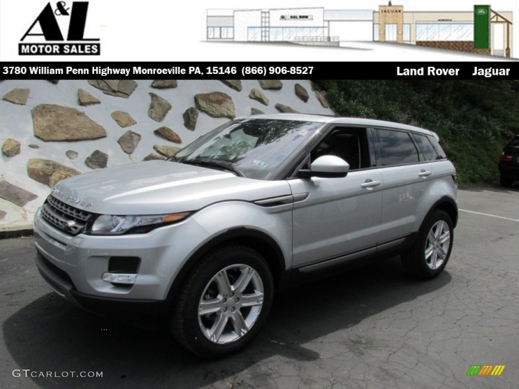 2014 Range Rover Evoque Pure Plus - Indus Silver Metallic / Ebony photo #1