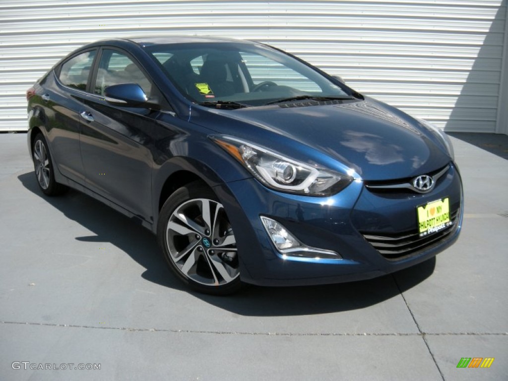 2015 Elantra Limited Sedan - Lakeside Blue / Gray photo #2