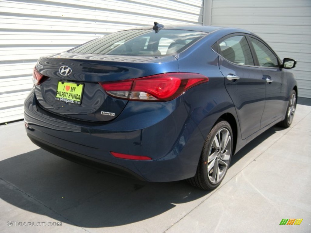 2015 Elantra Limited Sedan - Lakeside Blue / Gray photo #4