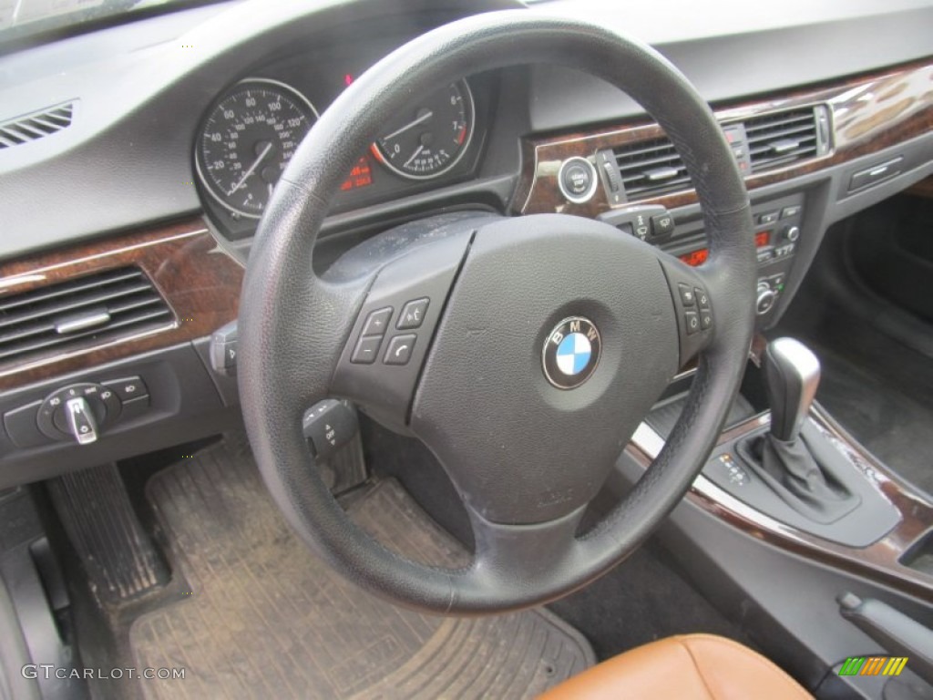 2011 BMW 3 Series 328i xDrive Sedan Saddle Brown Dakota Leather Steering Wheel Photo #95119207