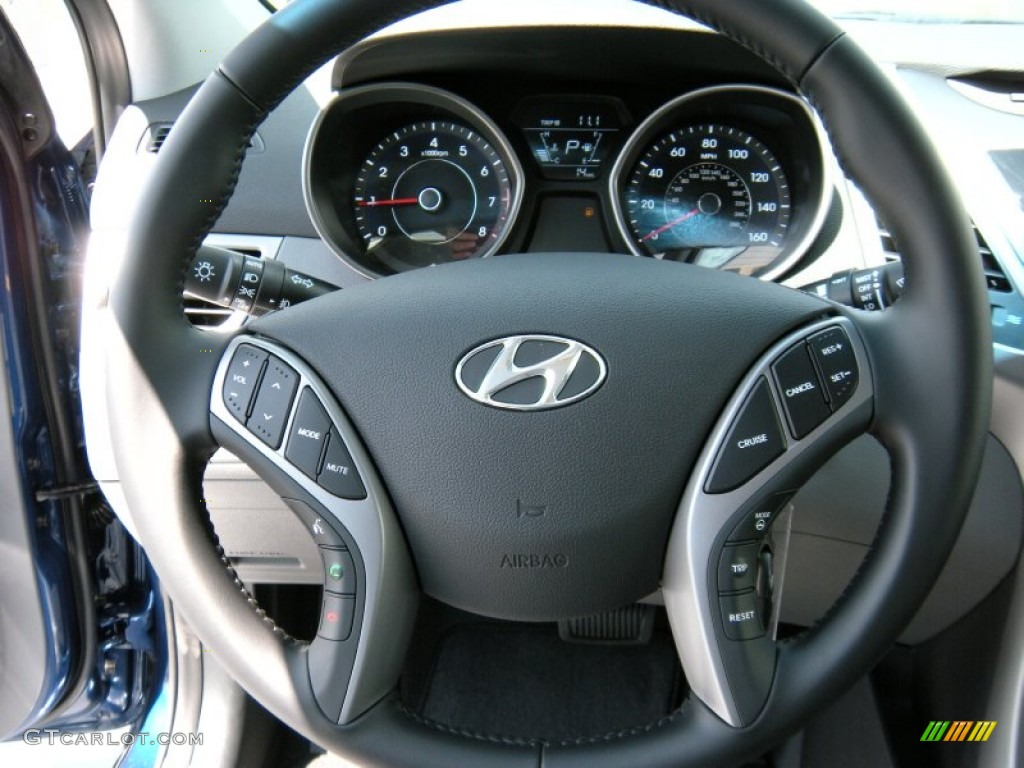 2015 Hyundai Elantra Limited Sedan Gray Steering Wheel Photo #95119367