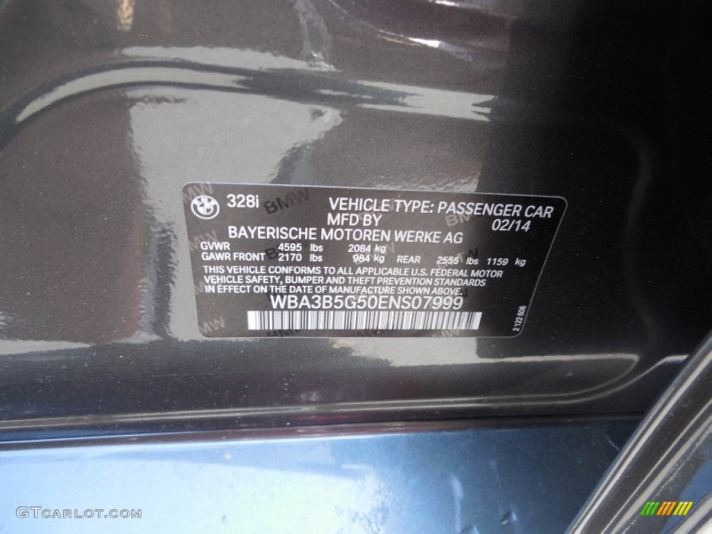 2014 3 Series 328i xDrive Sedan - Mineral Grey Metallic / Black photo #19