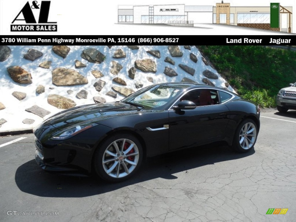 2015 F-TYPE S Coupe - Ultimate Black Metallic / Red photo #1