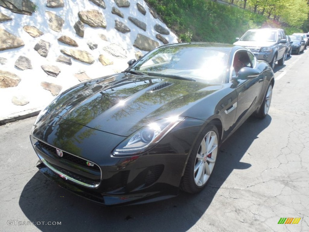 2015 F-TYPE S Coupe - Ultimate Black Metallic / Red photo #11