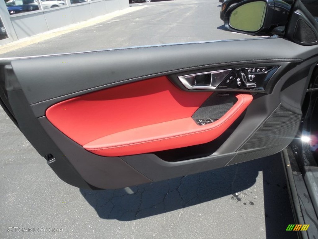 2015 Jaguar F-TYPE S Coupe Red Door Panel Photo #95125403
