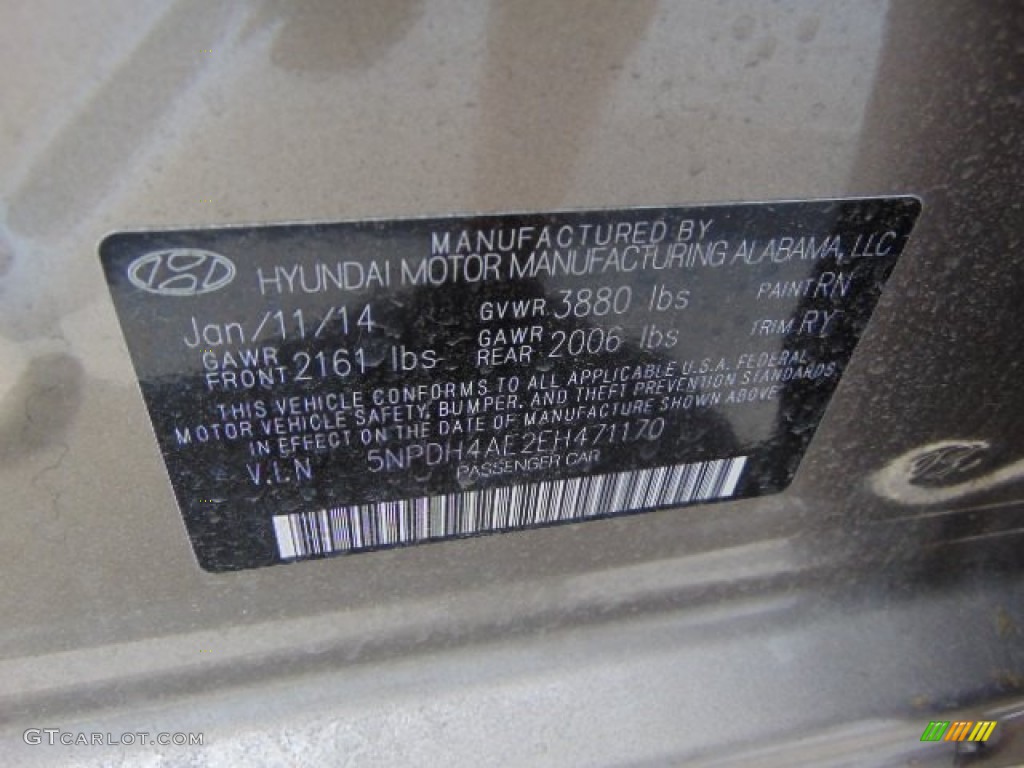 2014 Elantra Limited Sedan - Bronze / Black photo #20