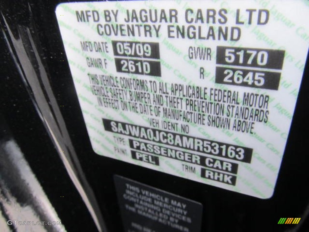 2010 Jaguar XF XFR Sport Sedan Color Code Photos