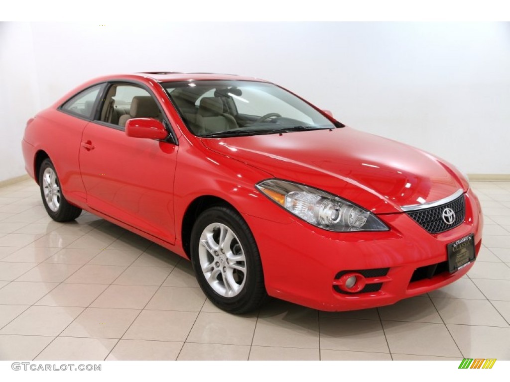 2008 Solara SE Coupe - Super Red 5 / Ivory photo #1