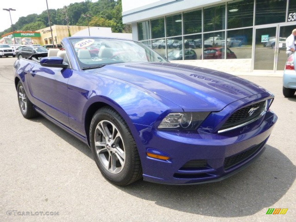 2014 Mustang V6 Convertible - Deep Impact Blue / Medium Stone photo #8