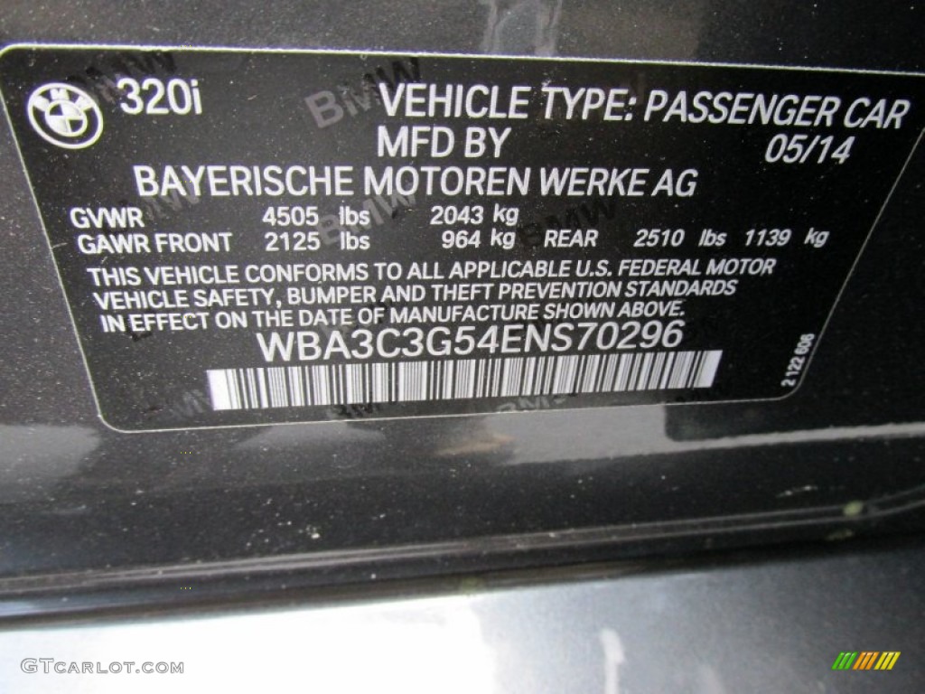 2014 3 Series 320i xDrive Sedan - Mineral Grey Metallic / Black photo #19