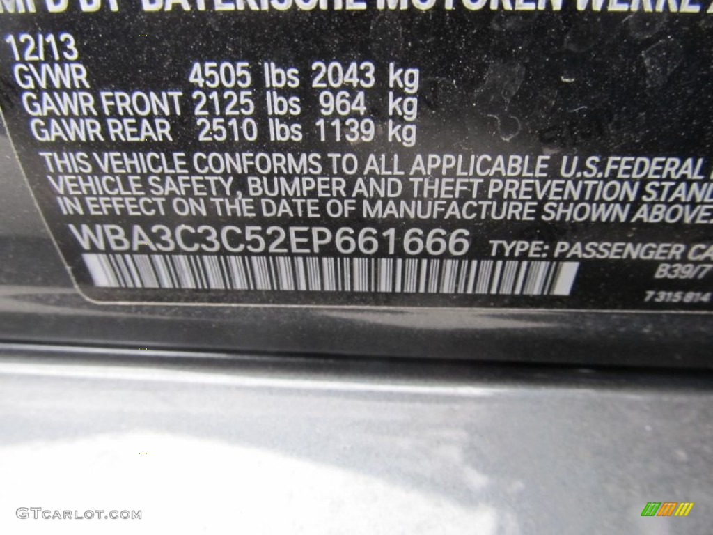 2014 3 Series 320i xDrive Sedan - Mineral Grey Metallic / Black photo #19