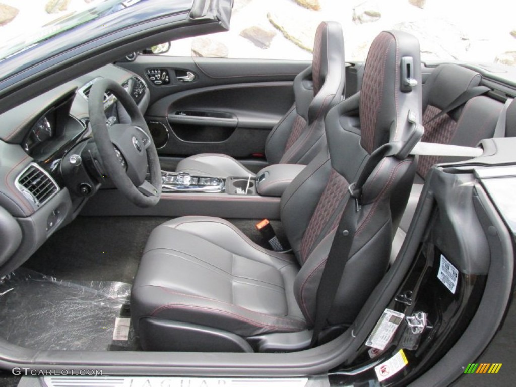 Warm Charcoal/Red Contrast Interior 2015 Jaguar XK XKR Convertible Photo #95143616