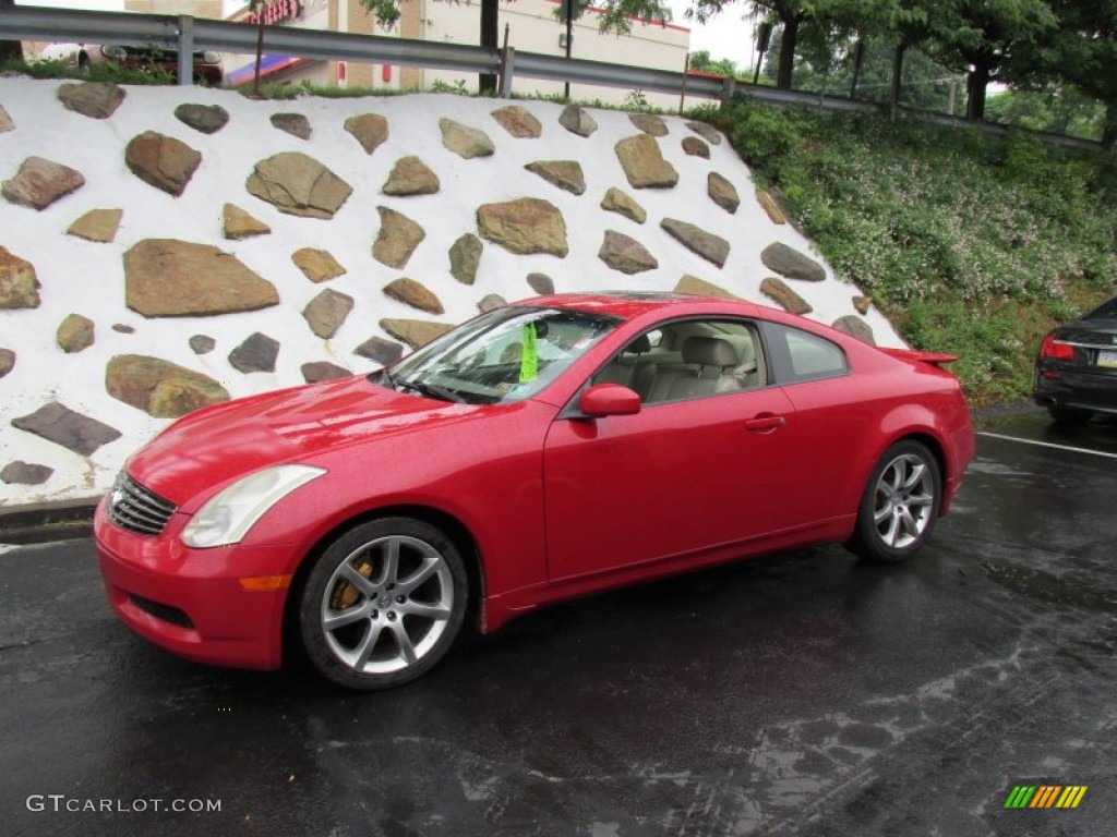 2003 G 35 Coupe - Laser Red / Willow photo #1