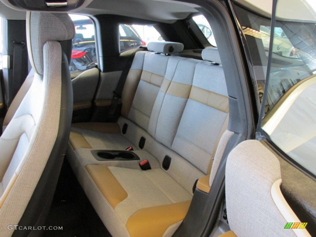Giga Cassia Natural Leather/Carum Spice Grey Wool Cloth Interior 2014 BMW i3 Standard i3 Model Photo #95146519
