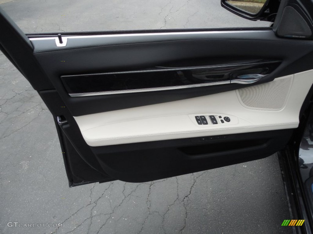 2014 BMW 7 Series 750Li xDrive Sedan Ivory White/Black Door Panel Photo #95151899
