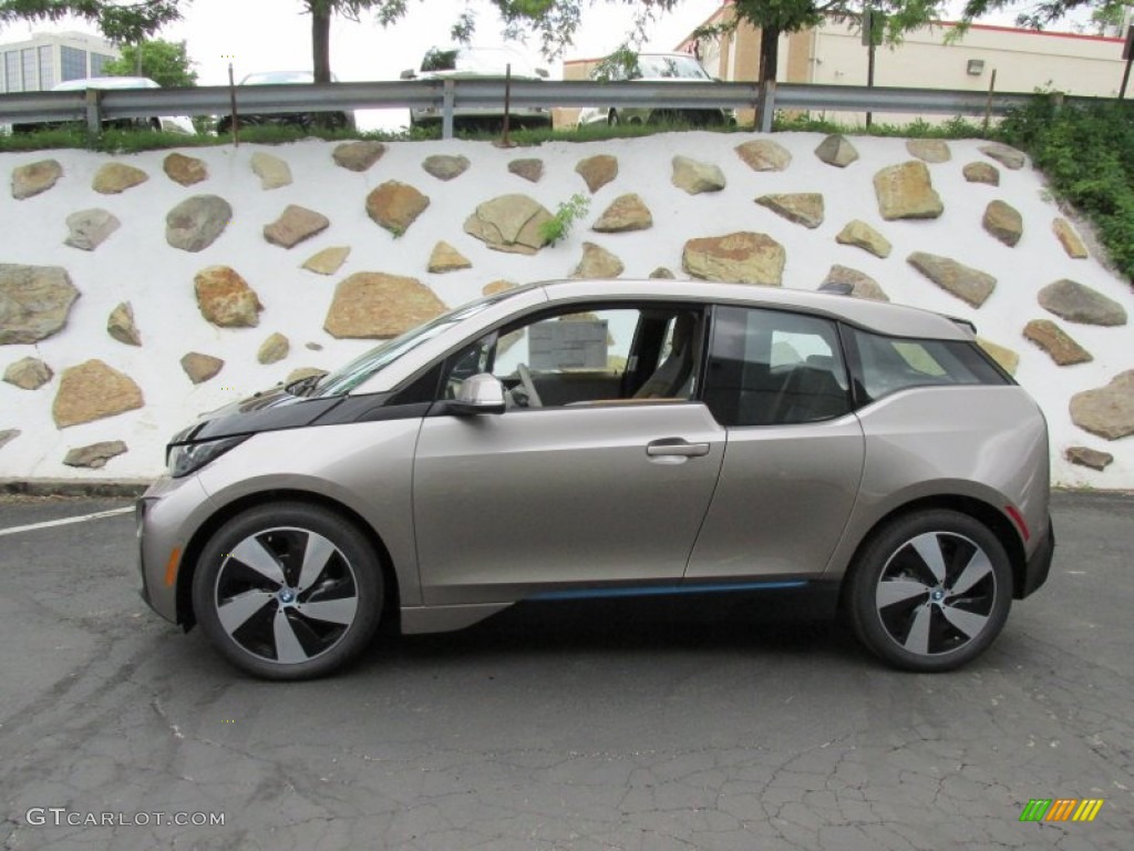 2014 i3 with Range Extender - Andesite Silver Metallic / Giga Cassia Natural Leather/Carum Spice Grey Wool Cloth photo #2