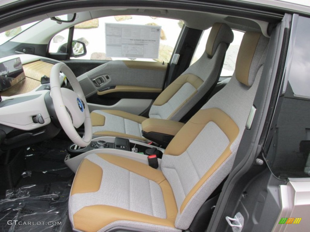 2014 i3 with Range Extender - Andesite Silver Metallic / Giga Cassia Natural Leather/Carum Spice Grey Wool Cloth photo #11