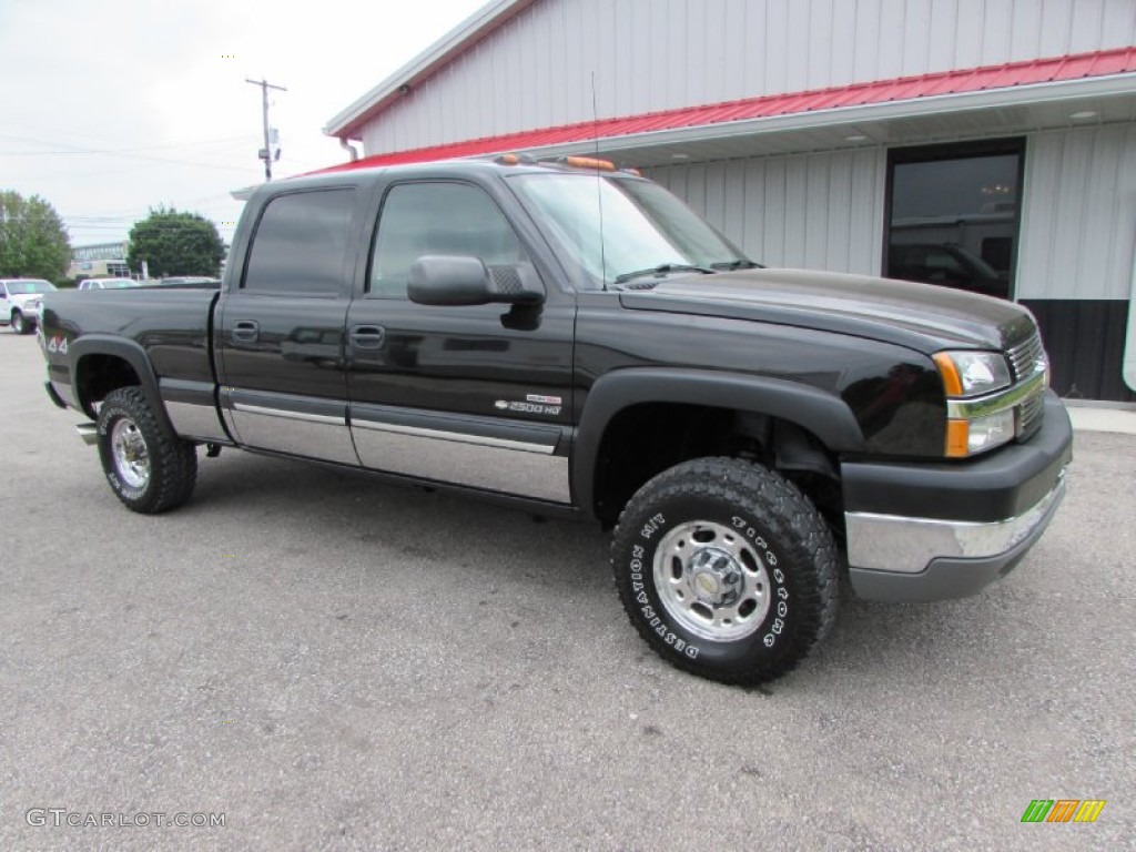 Black 2004 Chevrolet Silverado 2500HD LT Crew Cab 4x4 Exterior Photo #95160071