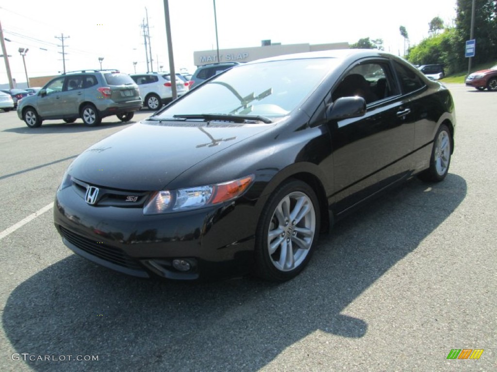 2007 Civic Si Coupe - Nighthawk Black Pearl / Black photo #2