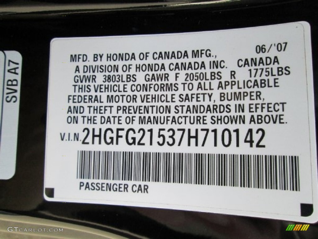 2007 Civic Si Coupe - Nighthawk Black Pearl / Black photo #26