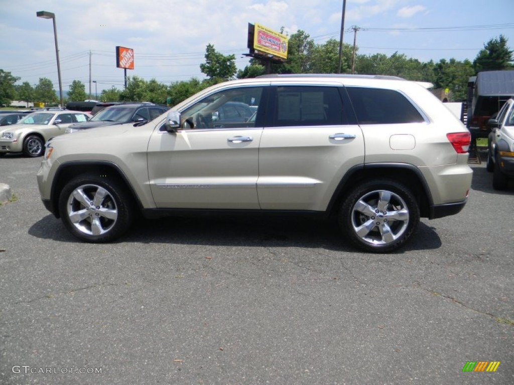 White Gold Metallic 2012 Jeep Grand Cherokee Overland 4x4 Exterior Photo #95161616