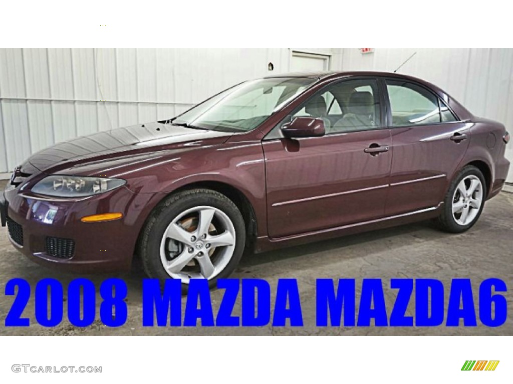 2008 MAZDA6 i Sport Sedan - Dark Cherry Mica / Beige photo #1
