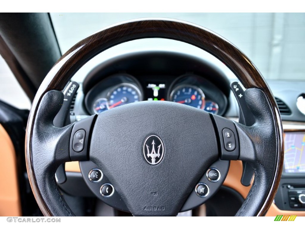 2012 Maserati GranTurismo S Automatic Cuoio Steering Wheel Photo #95172545