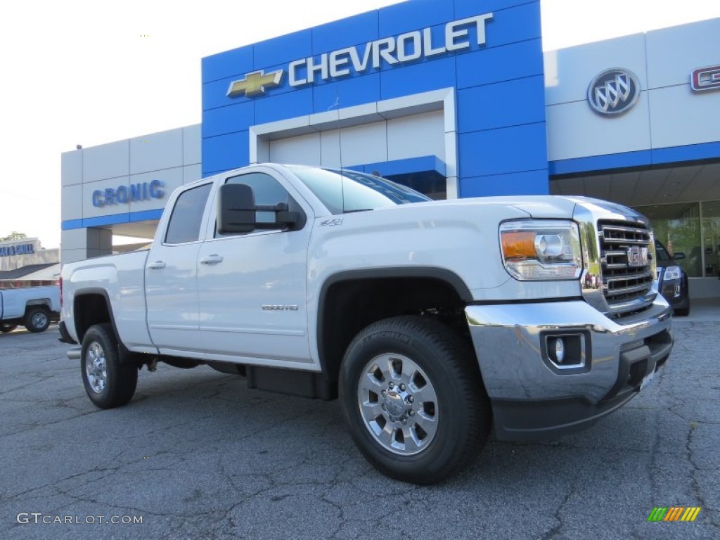 2015 Sierra 2500HD SLE Double Cab 4x4 - Summit White / Jet Black photo #1